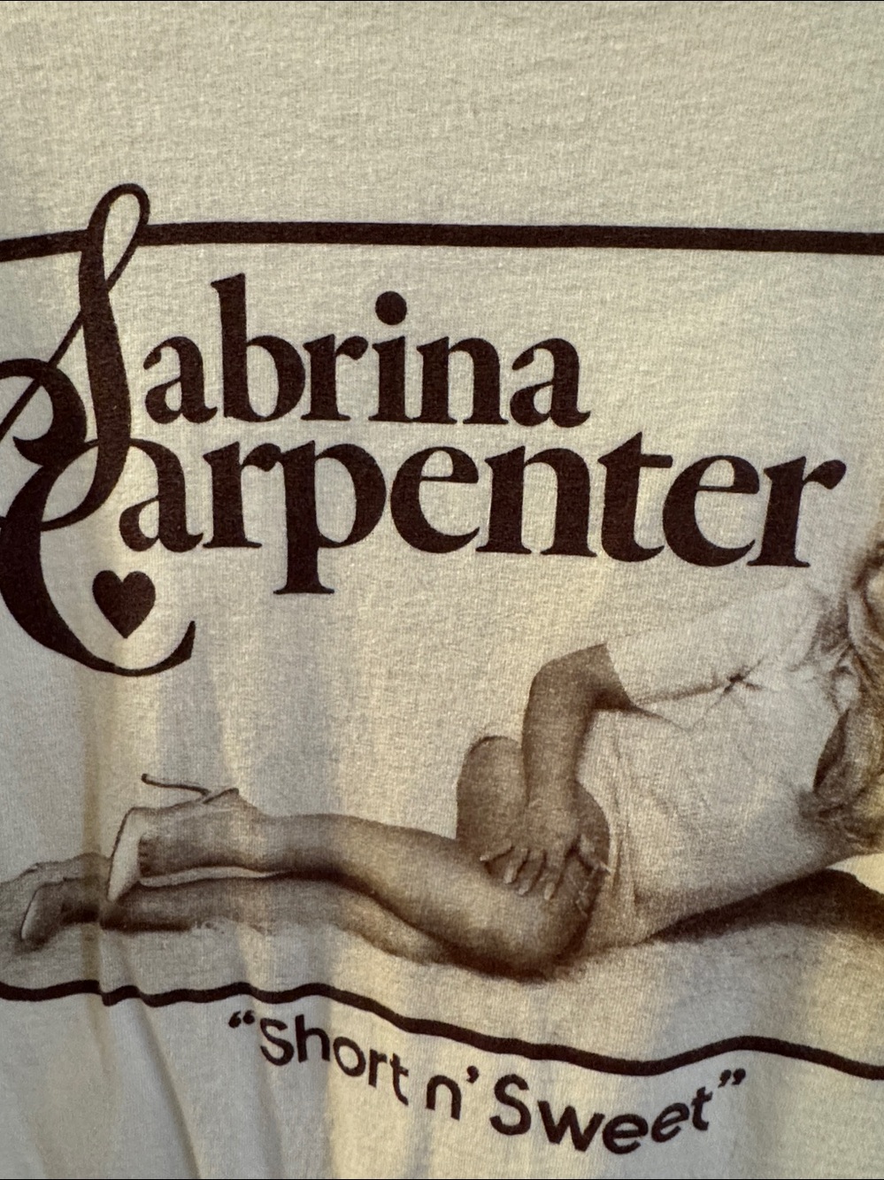Sabrina Carpenter Short n' Sweet Graphic Tee - Cream over sized T - Picture 2 of 4